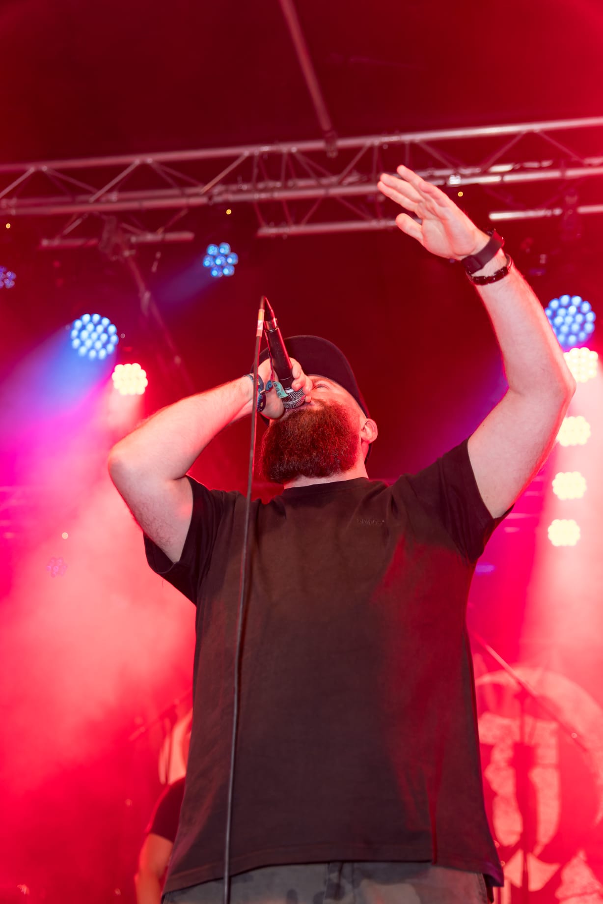 Jan fronting From Grace at metal concert