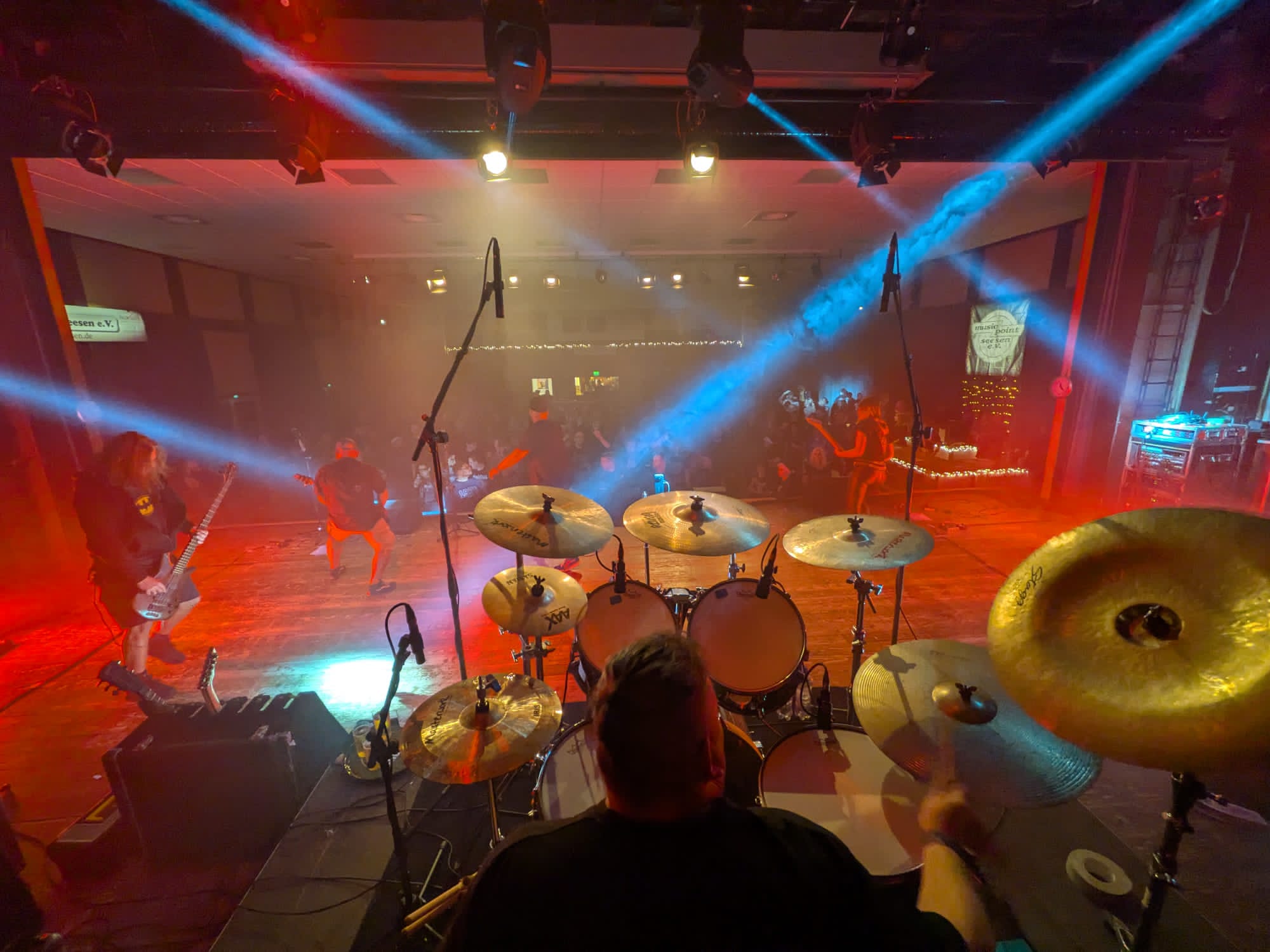 Martin death metal drummer on stage