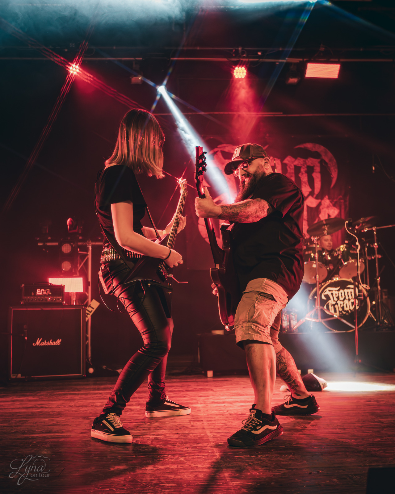 Viktor death metal lead guitar on stage